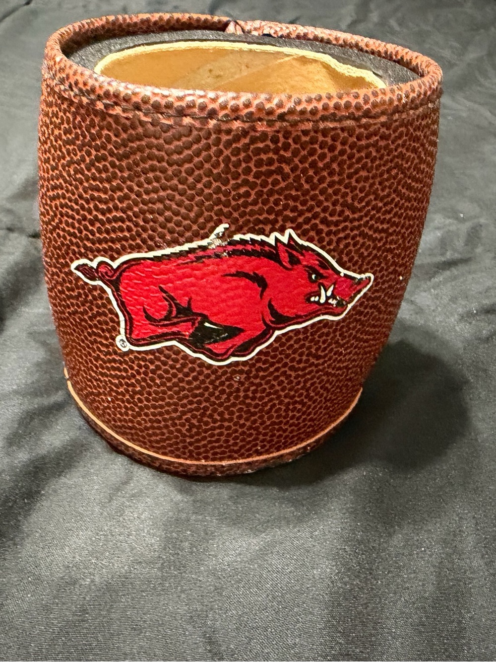 Arkansas Razorbacks Football Texture Can Cooler - Brown and Red